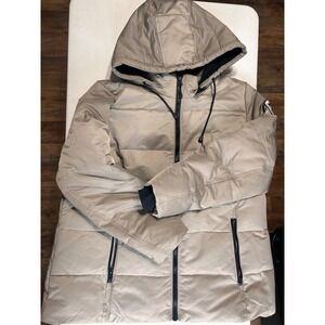 Arctic Expedition Puffer Jacket Hooded Quilted Tan XL